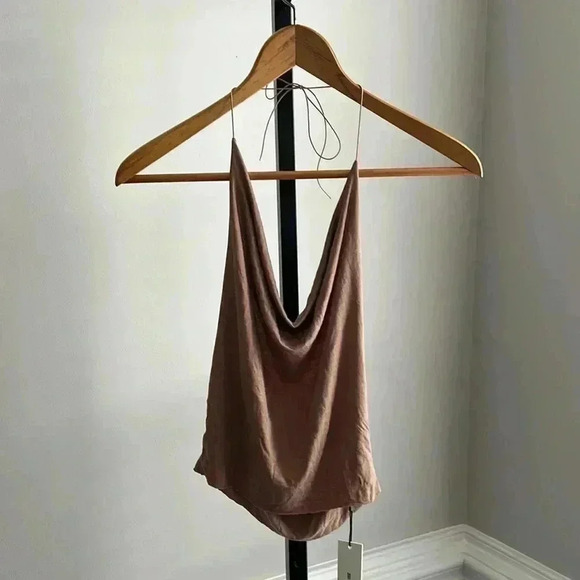 NWT Joah Brown halter top M/L - Picture 3 of 4